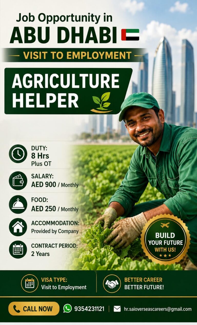 Abu Dhabi Agriculture Helper Jobs 2026 – Visit Visa to Employment Opportunity