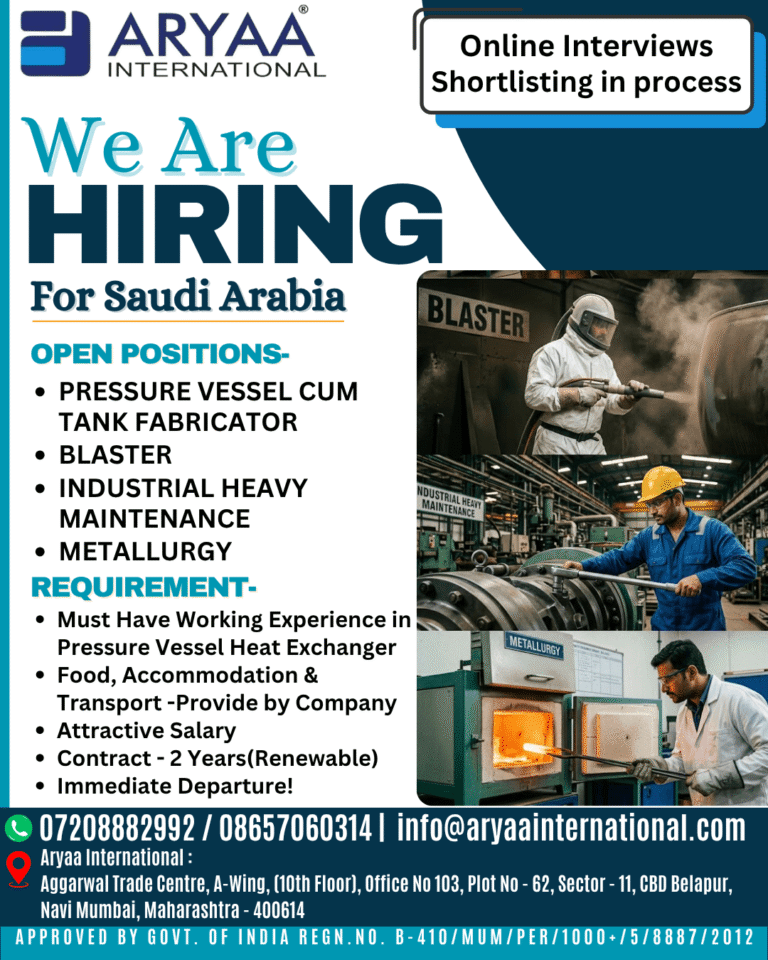Saudi Arabia Hiring 2026 – Online Interviews & Shortlisting in Process
