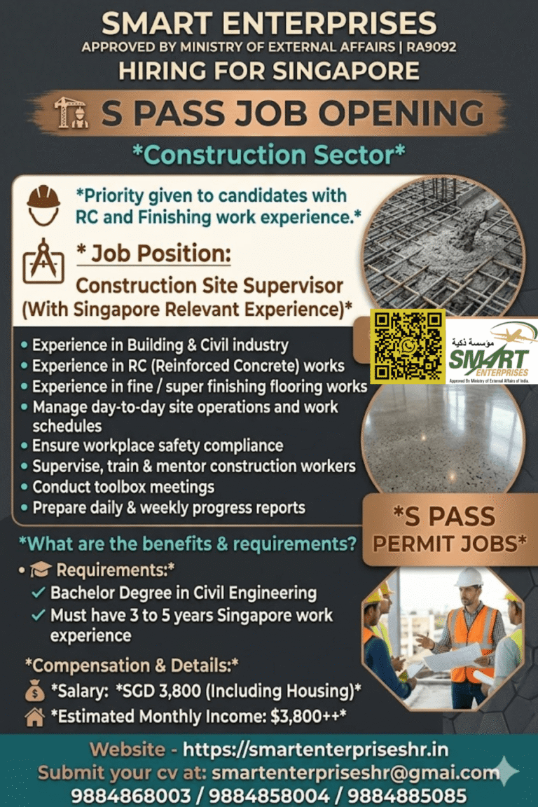 Singapore Construction Site Supervisor Jobs 2026