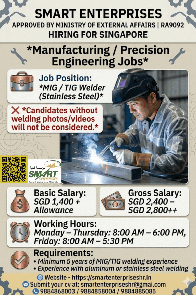 MIG TIG Welder Jobs in Singapore 2026
