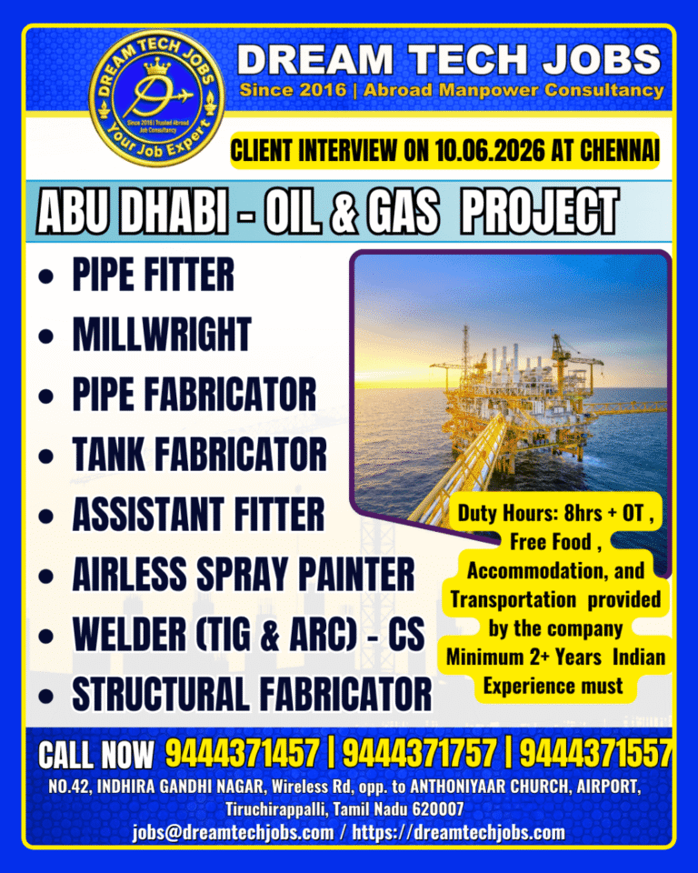 Abu Dhabi Oil & Gas Project Jobs 2026 