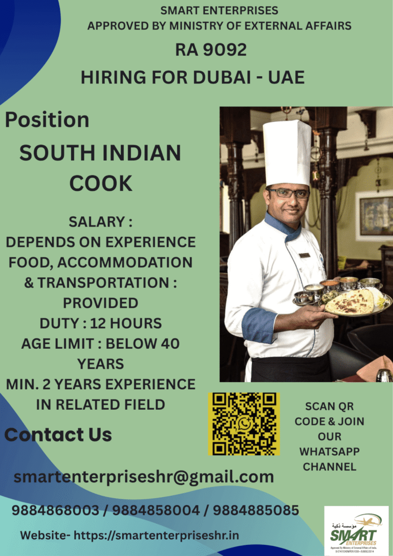 South Indian Cook Jobs in Dubai UAE 2026 – Apply Now