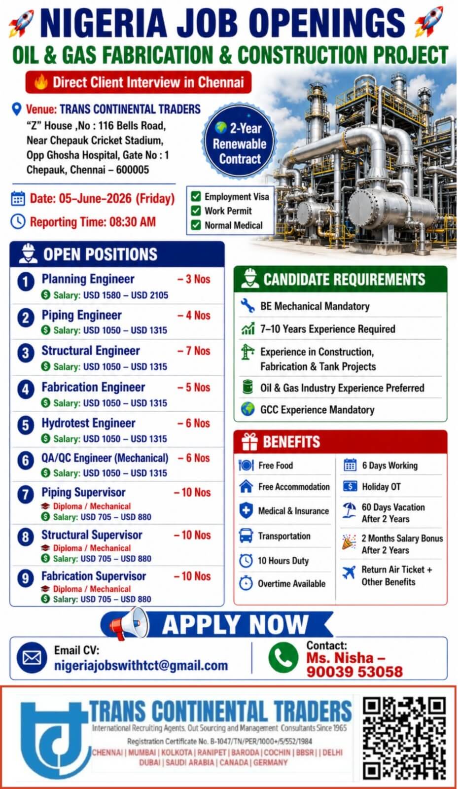 Nigeria Oil & Gas Jobs 2026 – Engineers & Supervisors Required