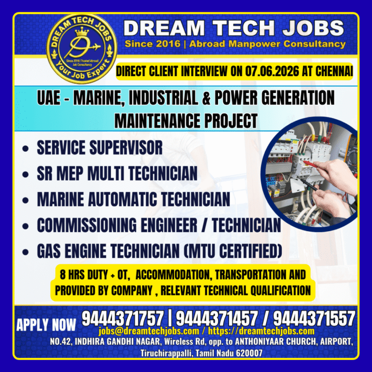 UAE Marine, Industrial & Power Generation Maintenance Project Jobs 2026