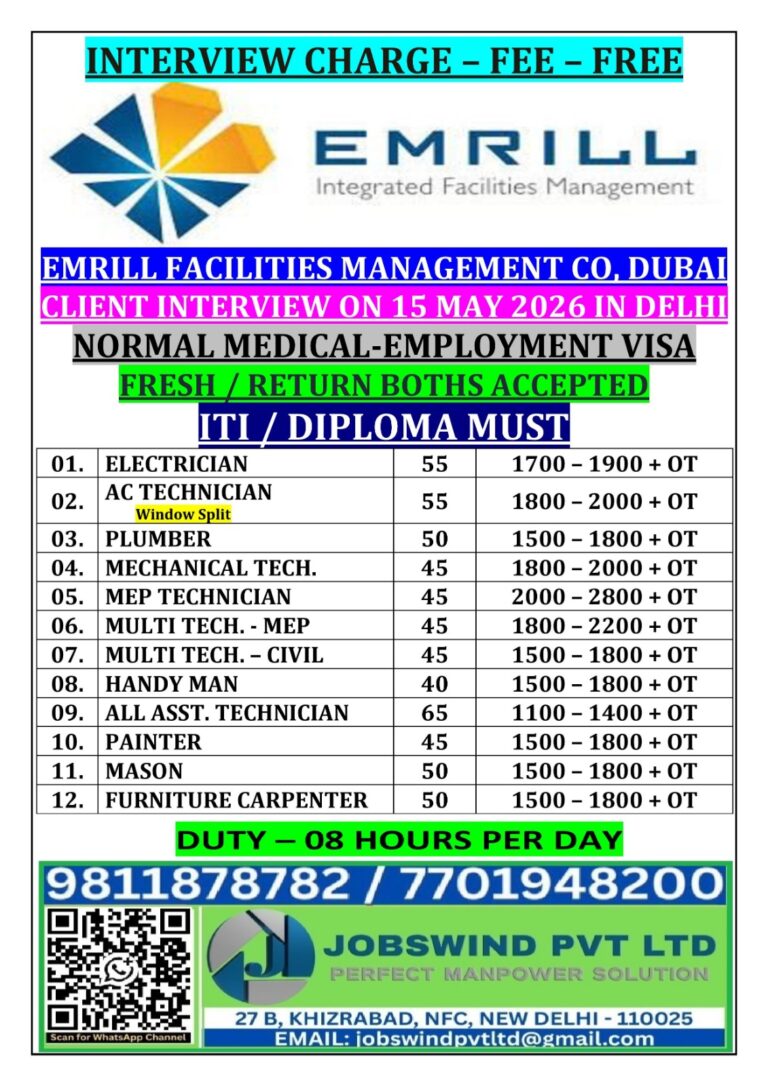 Emrill Facilities Management Dubai Jobs 2026