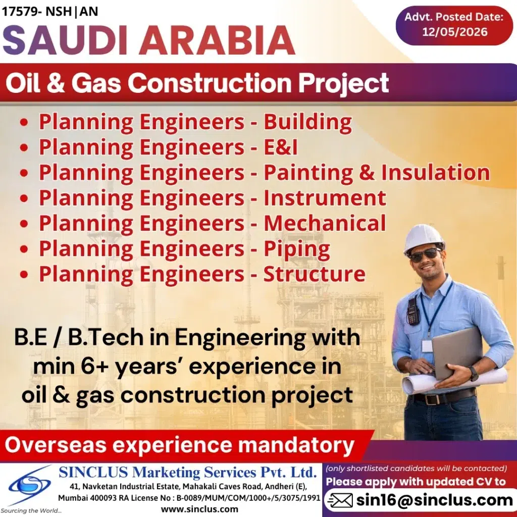 Saudi Arabia Oil & Gas Construction Project Jobs 2026