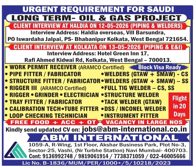 Saudi Arabia Oil & Gas Project Jobs 2026 | Large Vacancies for Welders, Fitters, Riggers & Technicians