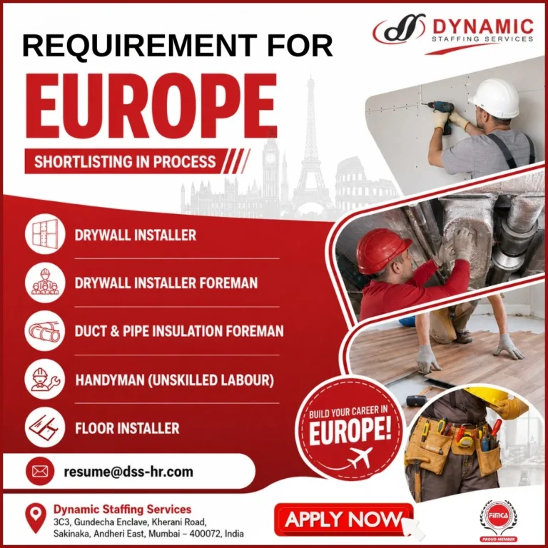 Europe Job Vacancies 2026 – Immediate Hiring for Skilled and Unskilled Workers