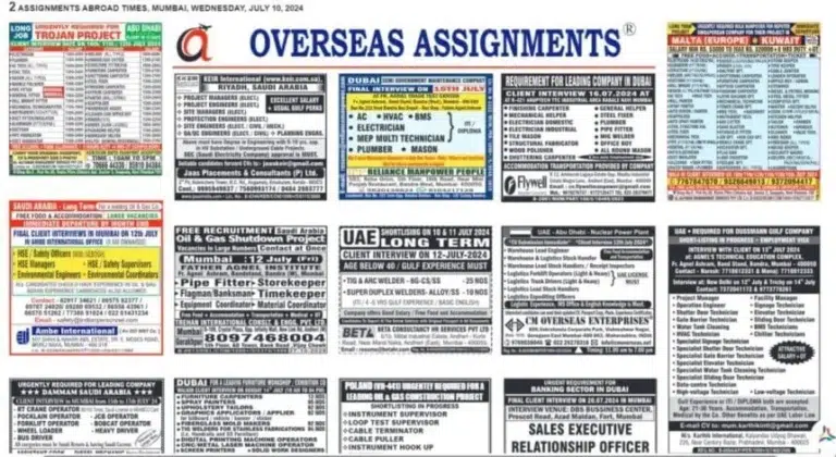 Gulf Job Vacancies 2026 – UAE, Saudi Arabia, Kuwait, Malta & Europe Free Recruitment Jobs