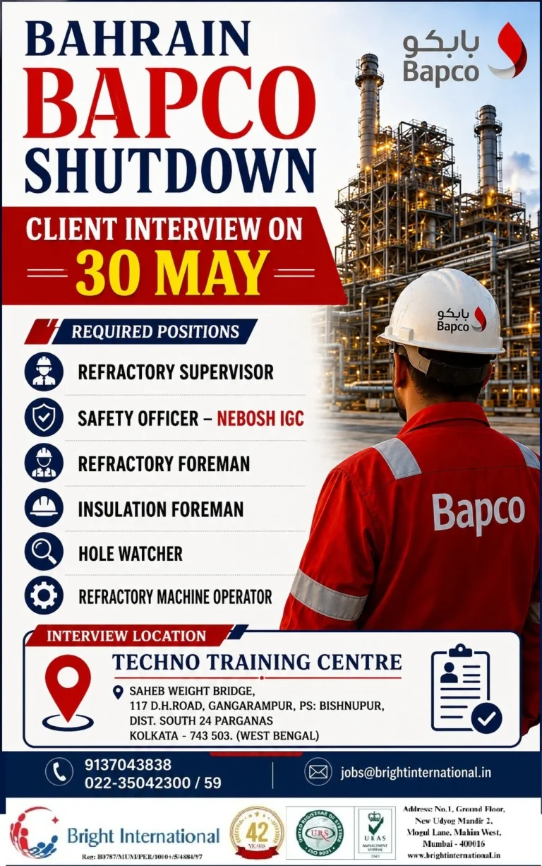 Bahrain BAPCO Shutdown Jobs 2026
