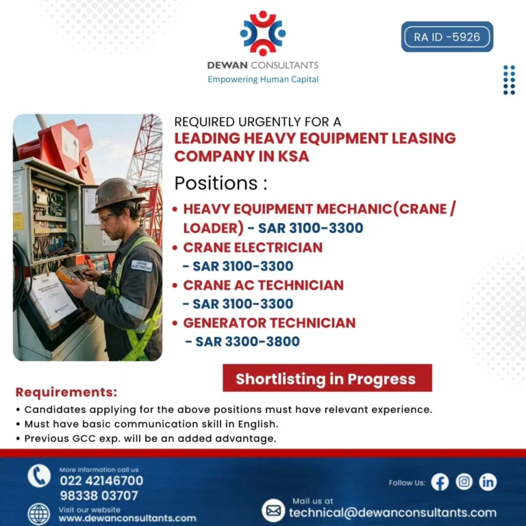 Saudi Arabia Heavy Equipment Leasing Company Jobs 2026 – Apply Now