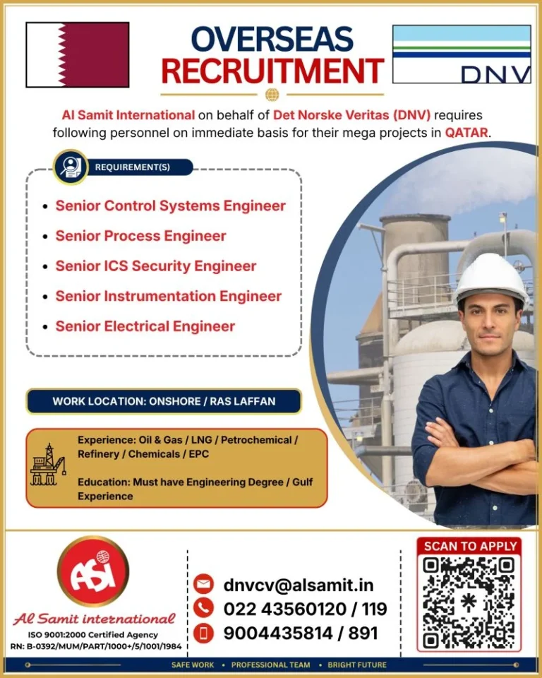 DNV Qatar Offshore & Onshore Jobs 2026 – Senior Engineering Vacancies | Apply Now