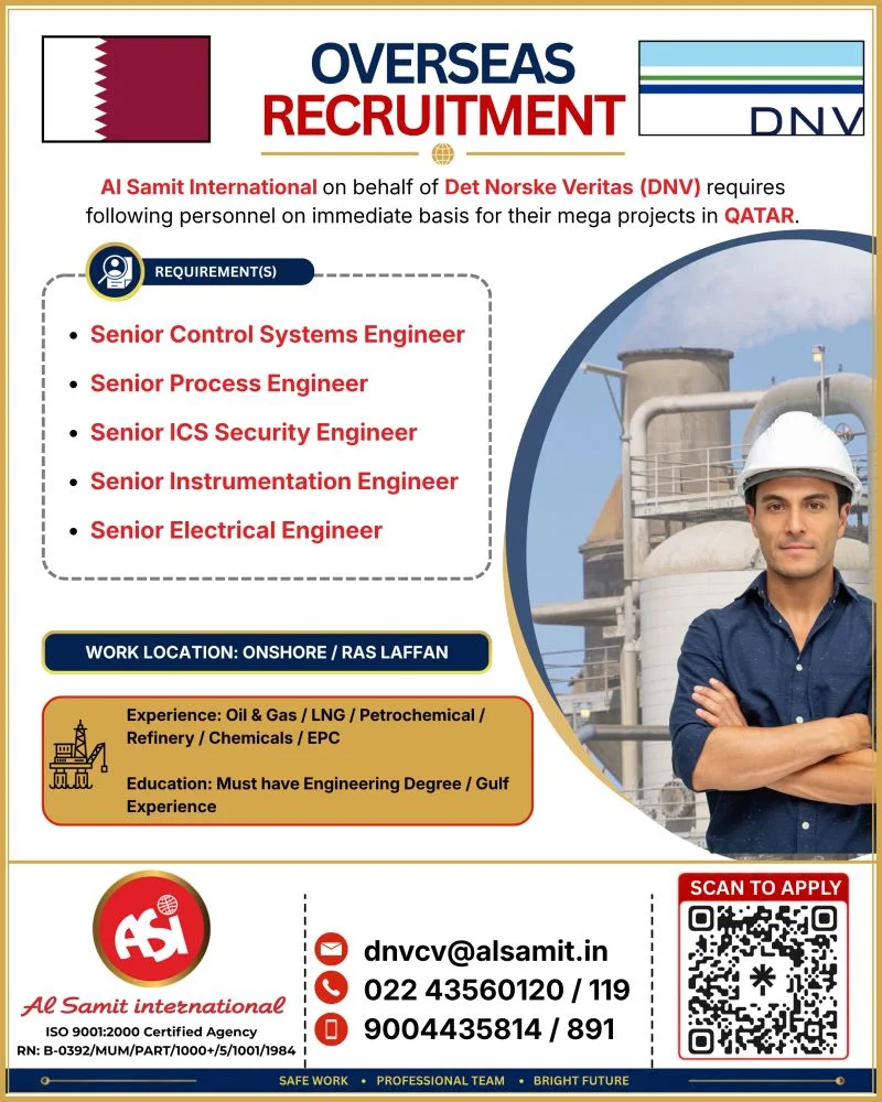 DNV Qatar Offshore & Onshore Jobs 2026 – Senior Engineering Vacancies | Apply Now