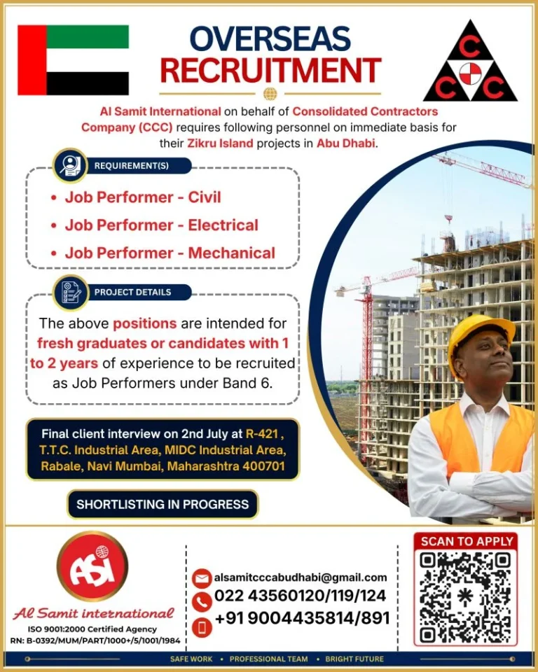 Recruitment Disclaimer – Important Notice for Job Seekers Before applying, please read the job advertisement carefully to understand the vacancies, required qualifications, and experience. Avoid making any advance payments to recruiters. Any payments should only be made after visa processing is confirmed. Our platform is not directly involved in recruitment or selection. We strongly recommend applicants to verify the authenticity of recruiters and check the credibility of prospective employers before making financial transactions. This recruitment disclaimer is provided to ensure transparency and safeguard job seekers from fraudulent activities