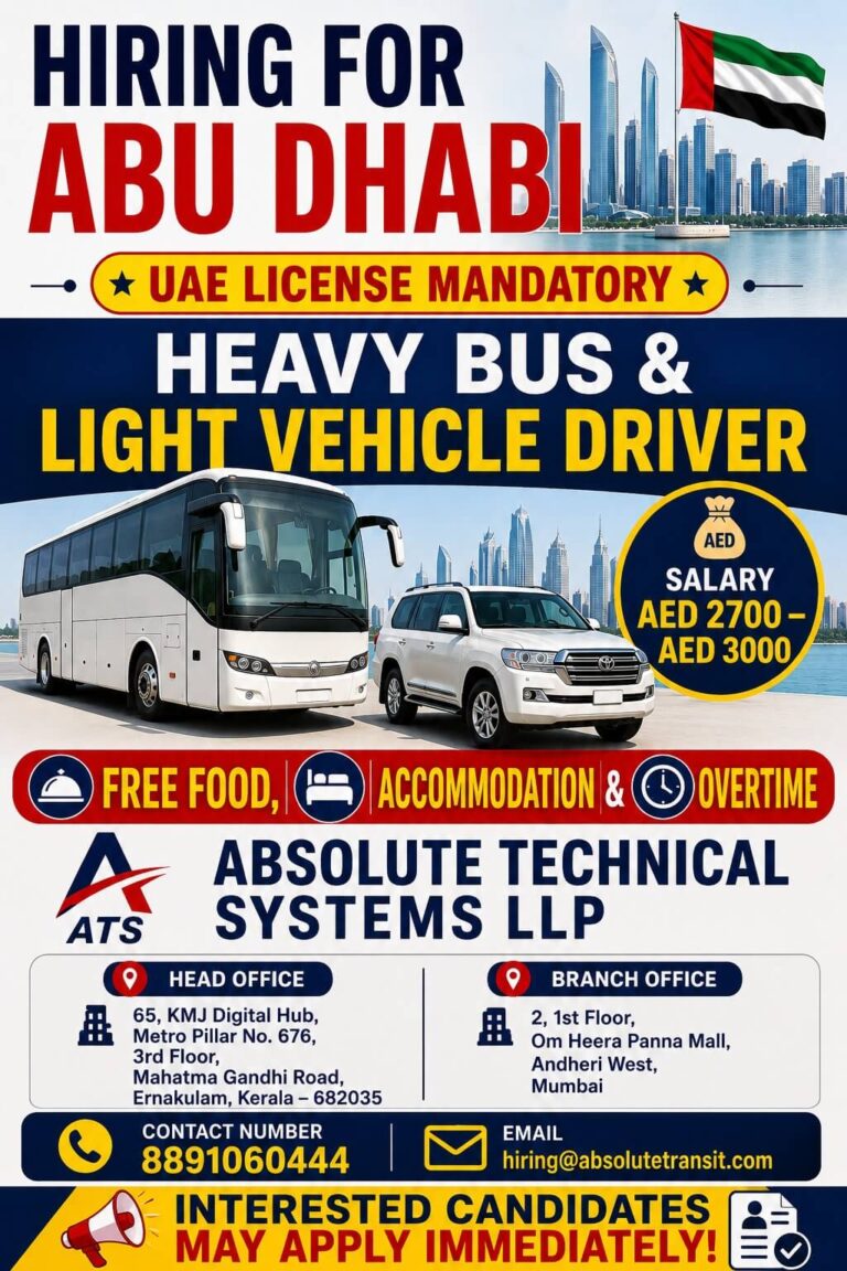 Abu Dhabi Driver Jobs 2026