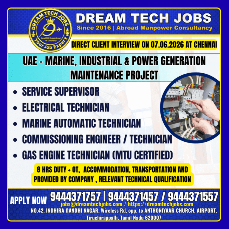 UAE Maintenance Project Jobs 2026 – Apply for Marine, Industrial & Power Generation Vacancies