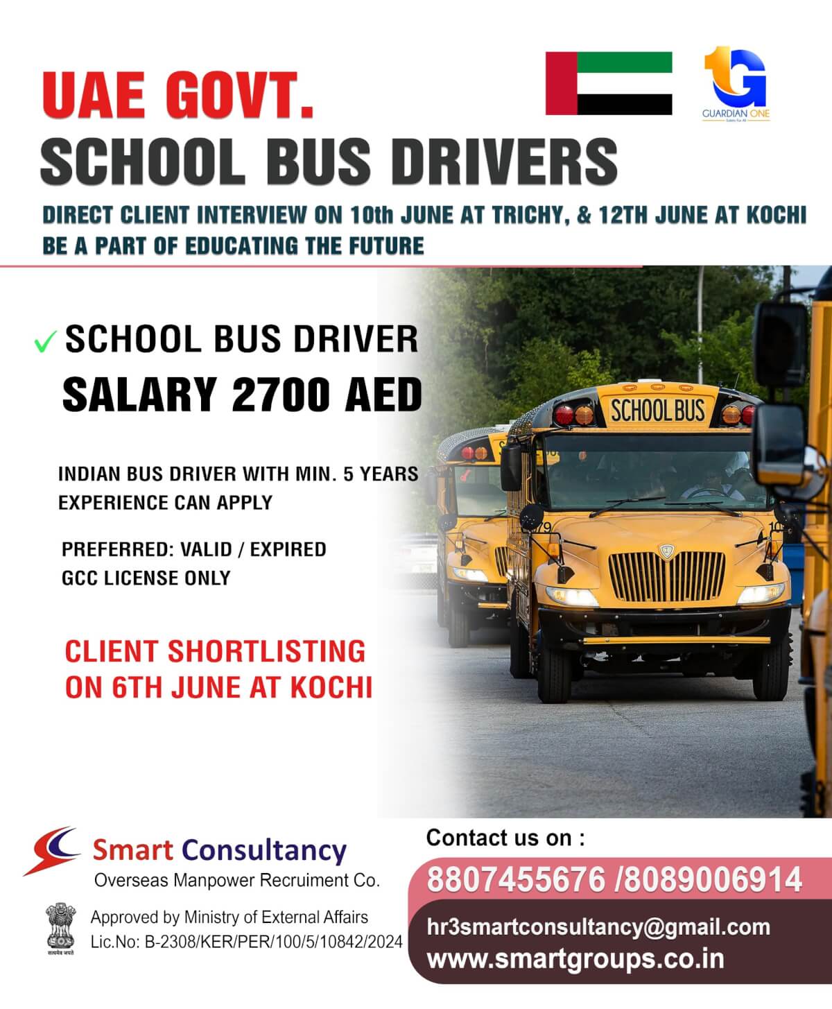 UAE Government School Bus Driver Jobs 2026 – Direct Client Interview