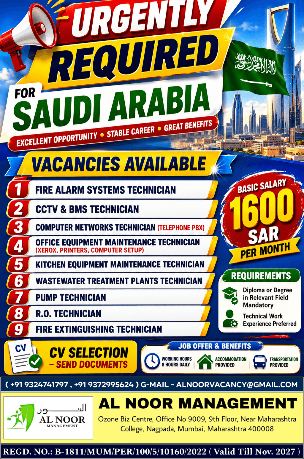 Saudi Arabia Facility Maintenance Jobs 2026 – Apply Now for Technician Vacancies