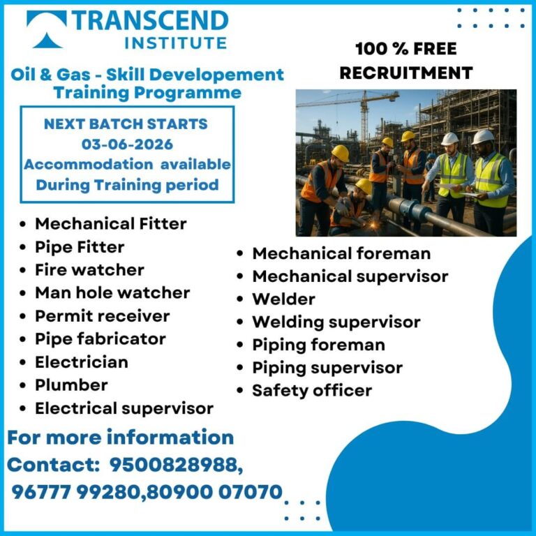 Oil & Gas Skill Development Training Programme 2026 – 100% Free Recruitment Opportunities