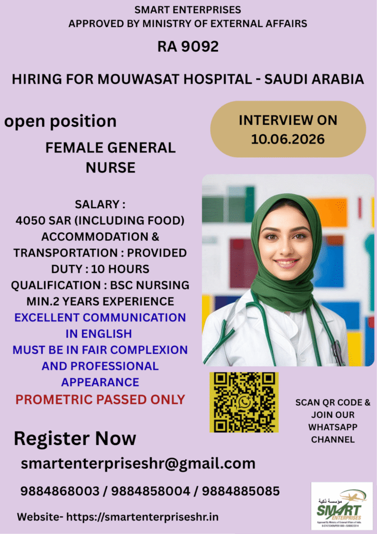 Female General Nurse Jobs in Saudi Arabia 2026