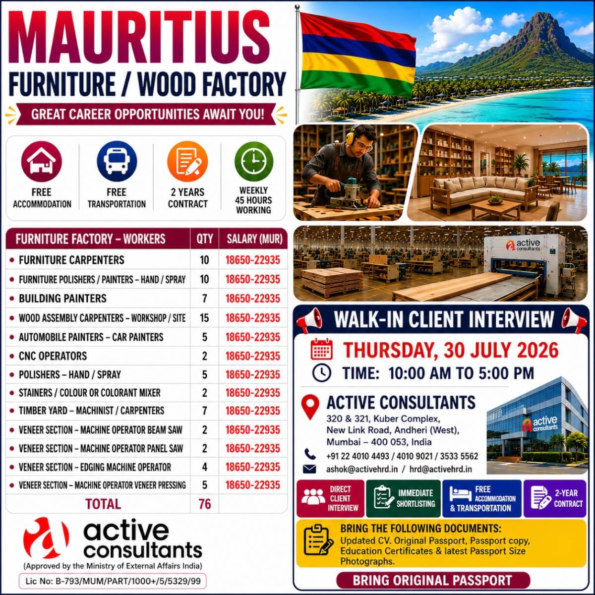 Mauritius Furniture Factory Jobs 2026