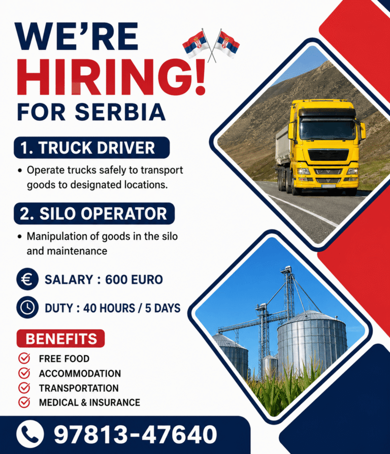 Serbia Truck Driver & Silo Operator Jobs 2026 – Apply Now for Overseas Employment