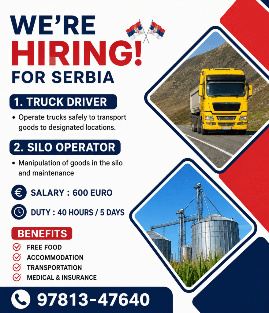 Serbia Truck Driver & Silo Operator Jobs 2026 – Apply Now for Overseas Employment