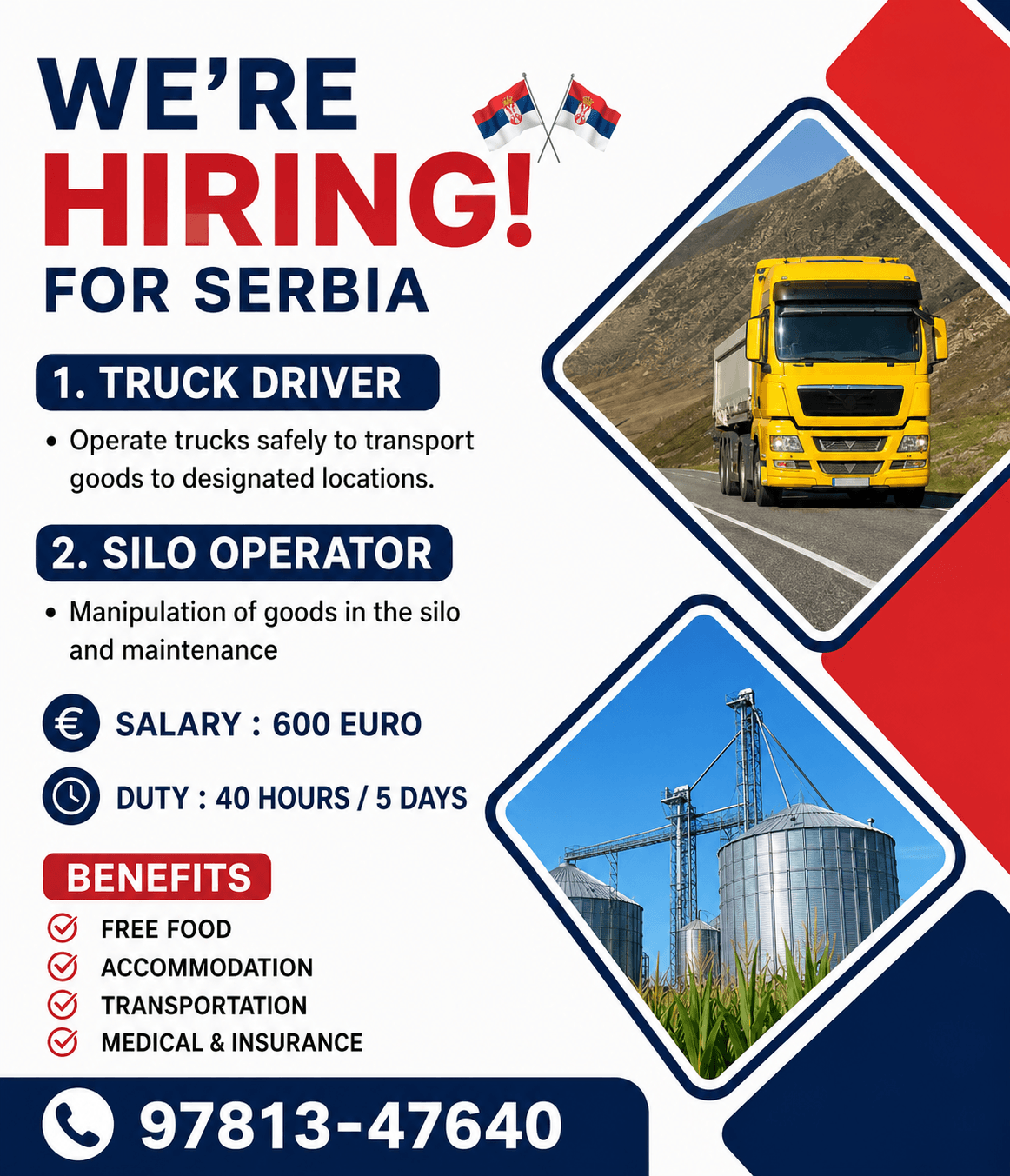 Serbia Truck Driver & Silo Operator Jobs 2026 – Apply Now for Overseas Employment