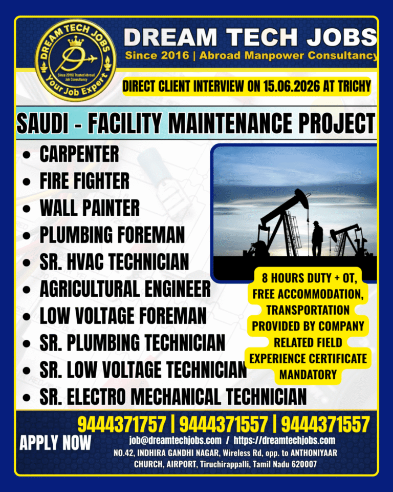 Saudi Facility Maintenance Project Jobs 2026