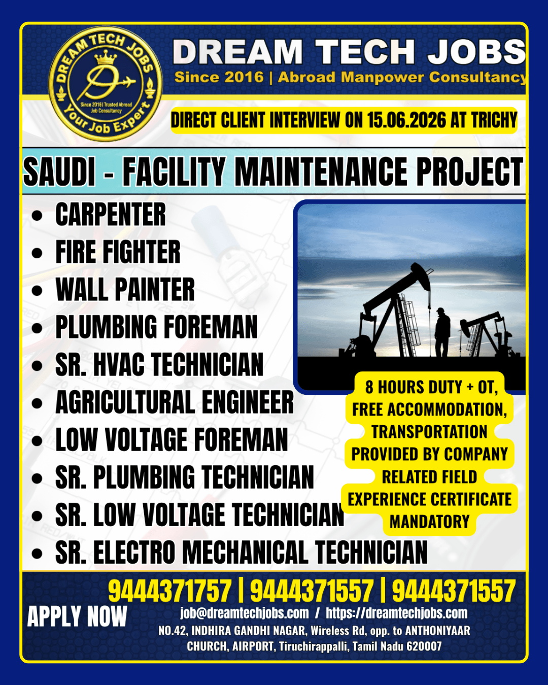 Saudi Facility Maintenance Project Jobs 2026
