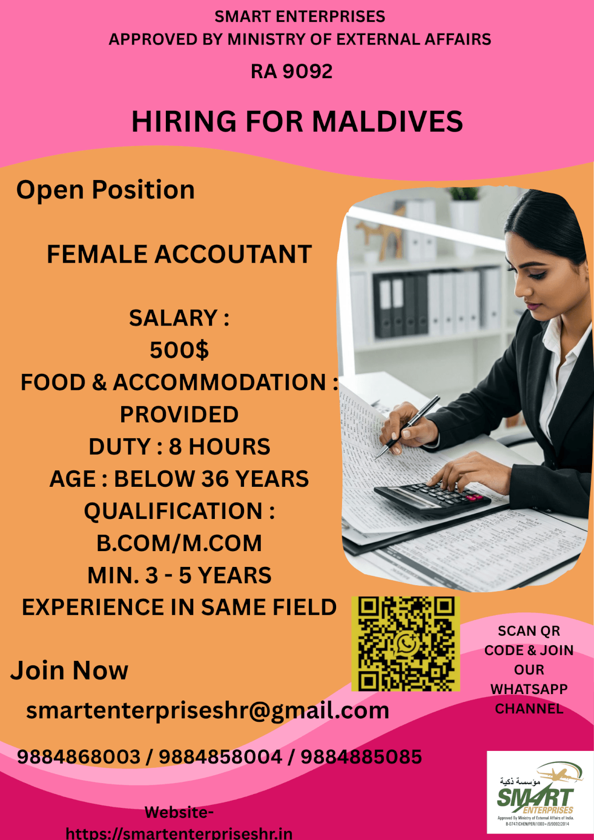 Maldives Female Accountant Jobs 2026 – Apply Now | Salary $500 + Free Food & Accommodation