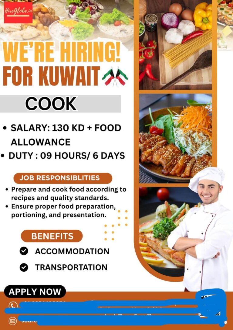 Kuwait Cook Jobs 2026 – Exciting Opportunity for Skilled Cooks