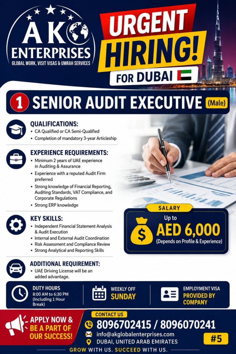 Senior Audit Executive Jobs in Dubai 2026