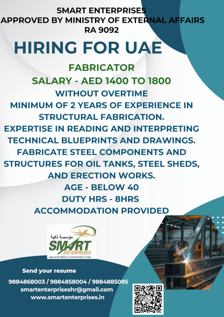 Fabricator Jobs in UAE 2026 – Immediate Hiring