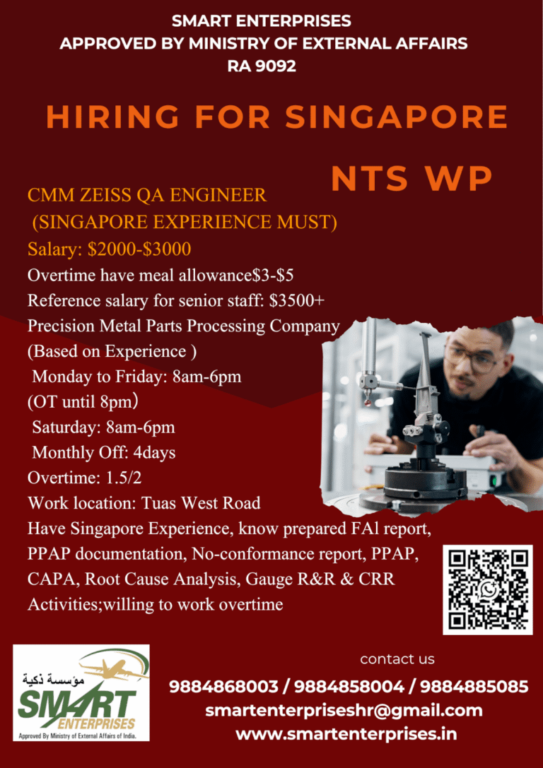 CMM ZEISS QA Engineer Jobs in Singapore 2026
