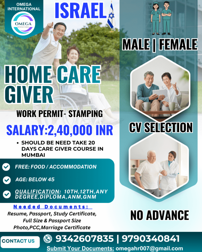 Israel Home Care Giver Jobs 2026 – Male & Female Caregiver Vacancies Announced