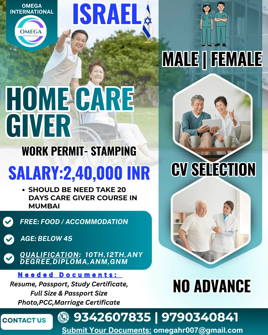 Israel Home Care Giver Jobs 2026 – Male & Female Caregiver Vacancies Announced