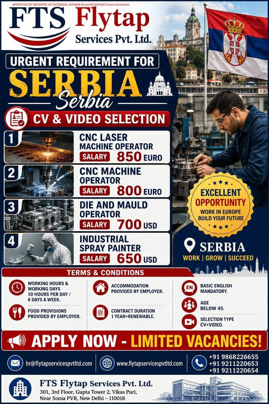 Serbia CNC Operator Jobs 2026 – Excellent Opportunity to Work in Europe