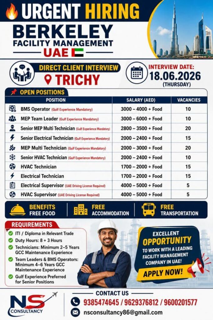 Berkeley Facility Management UAE Jobs 2026