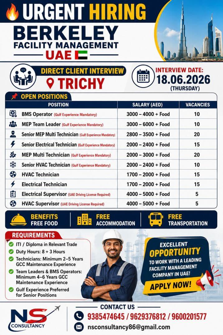 Berkeley Facility Management UAE Jobs 2026