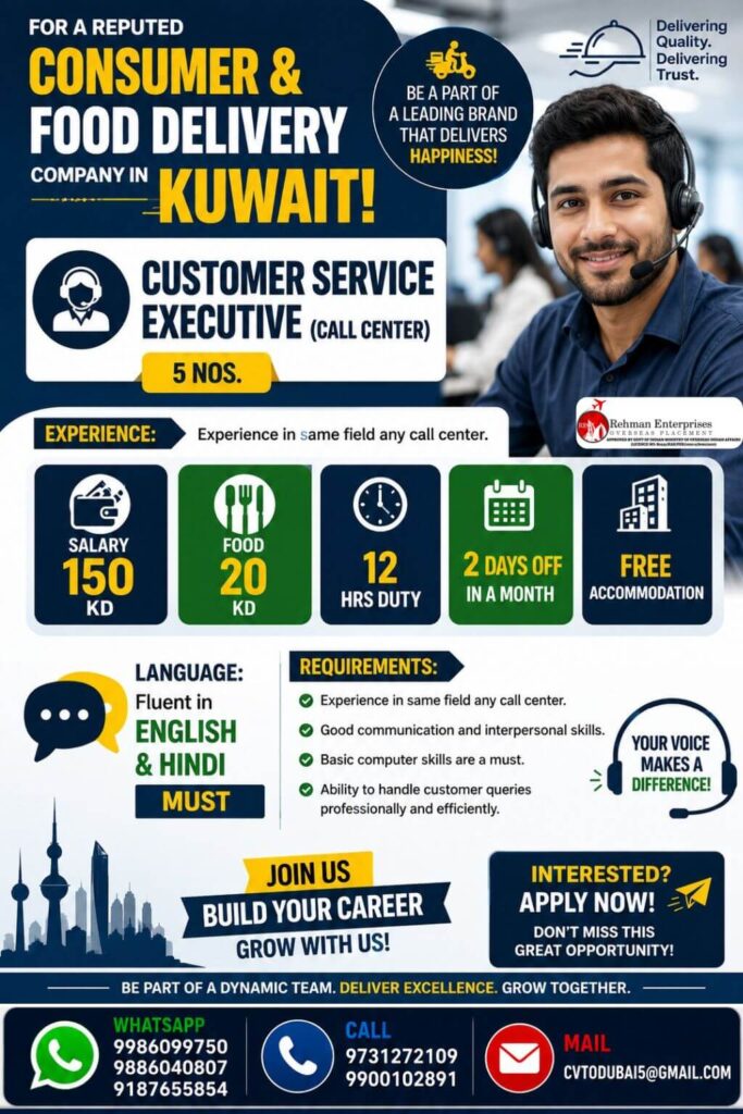 Customer Service Executive (Call Center) Jobs in Kuwait 2026 – Apply Now