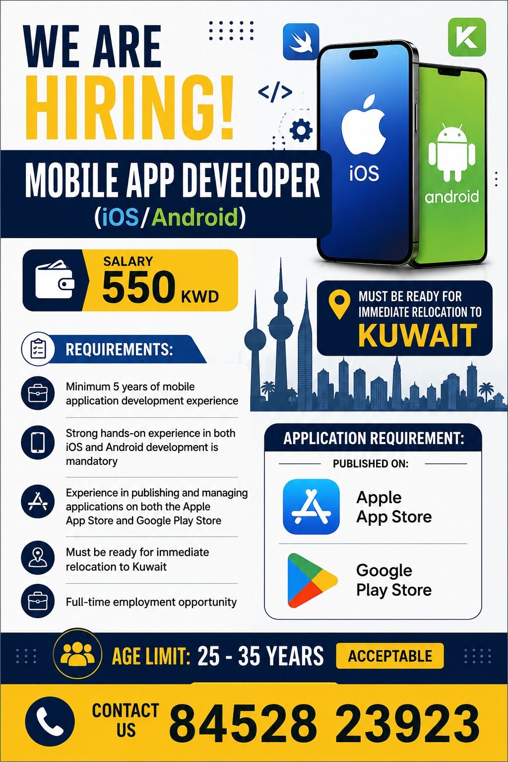 Mobile App Developer Jobs in Kuwait 2026 – Apply for iOS & Android Developer Vacancy