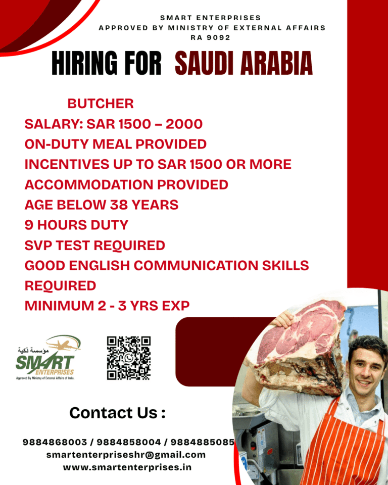 Butcher Jobs in Saudi Arabia 2026 – Apply Now