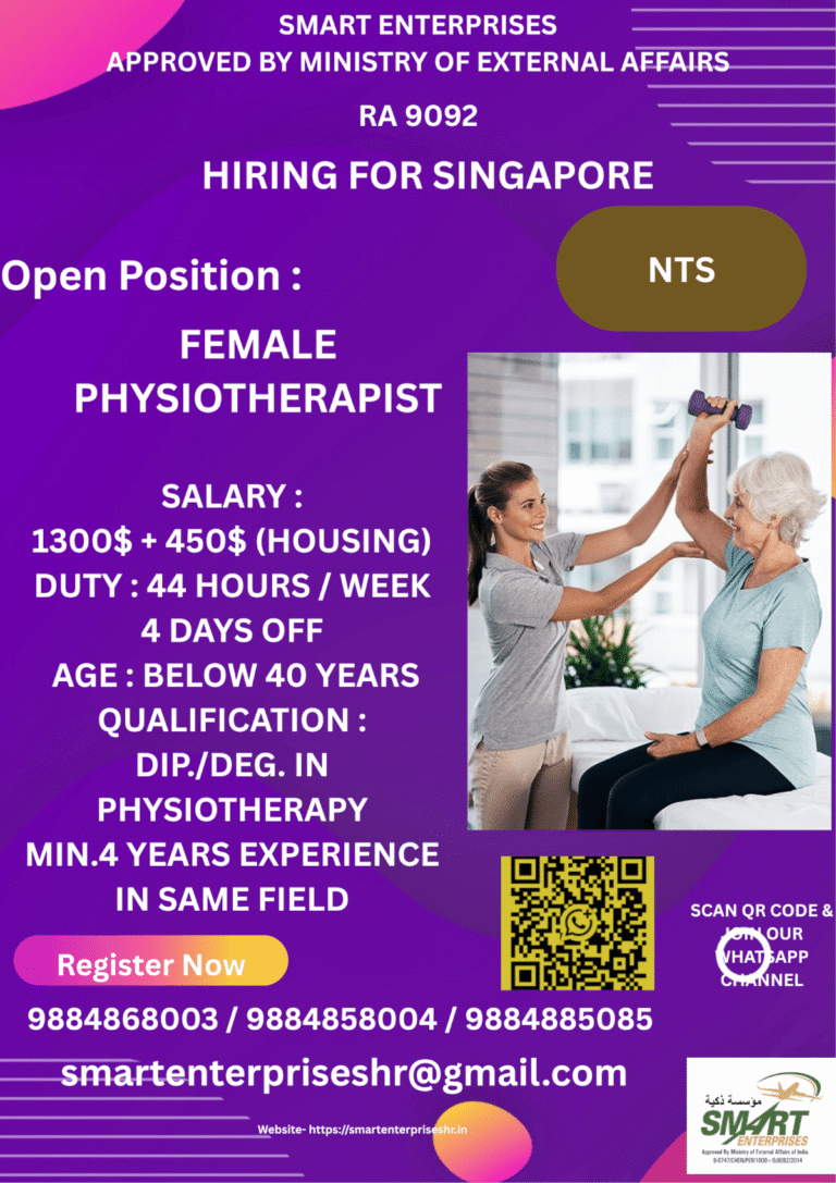 Female Physiotherapist Jobs in Singapore 2026 – Apply Now