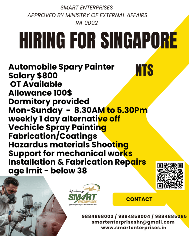Hiring for Singapore – Automobile Spray Painter (NTS)