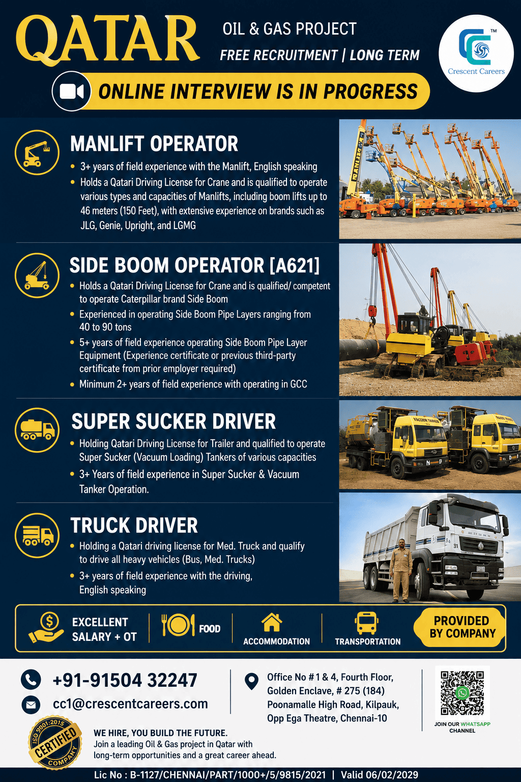 Qatar Oil & Gas Project Jobs 2026 – Free Recruitment | Online Interview in Progress
