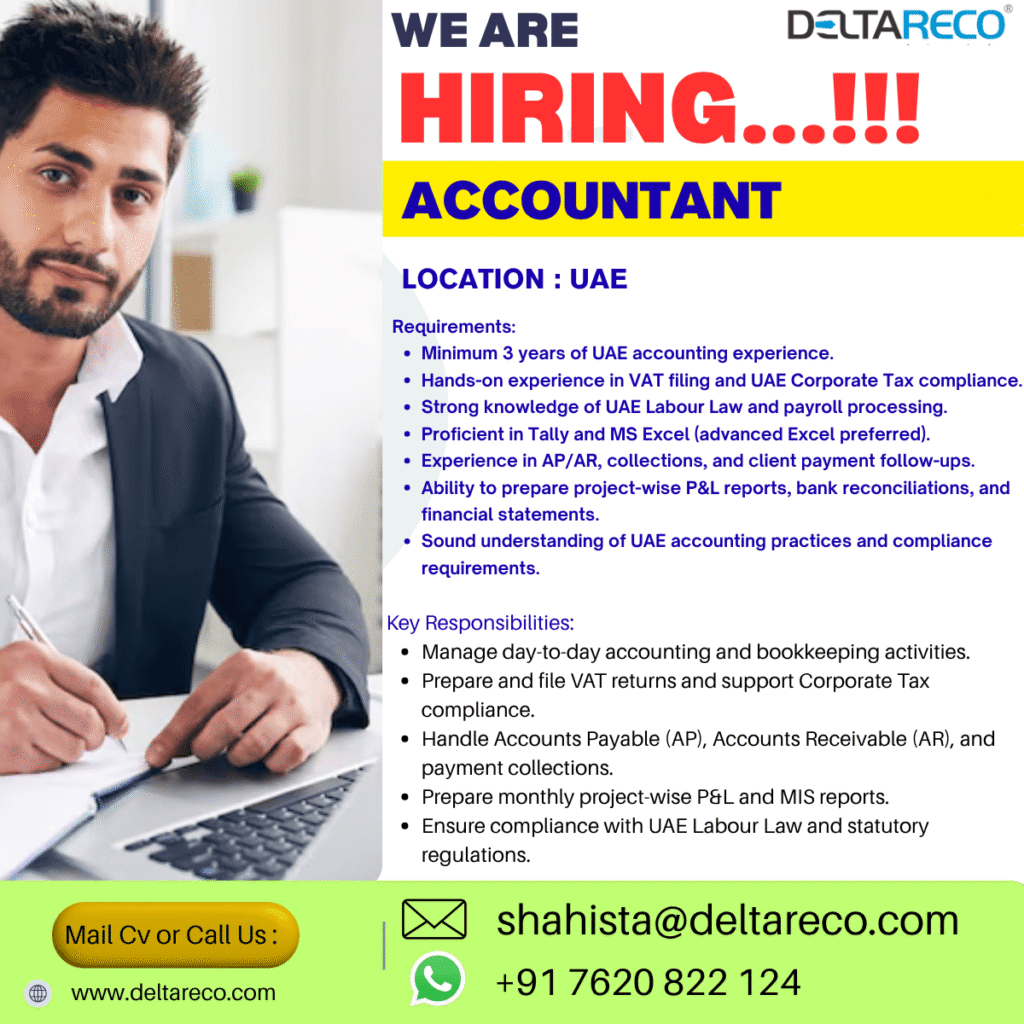 Delta Reco UAE Hiring Accountant – Apply Now for Accountant Jobs in UA