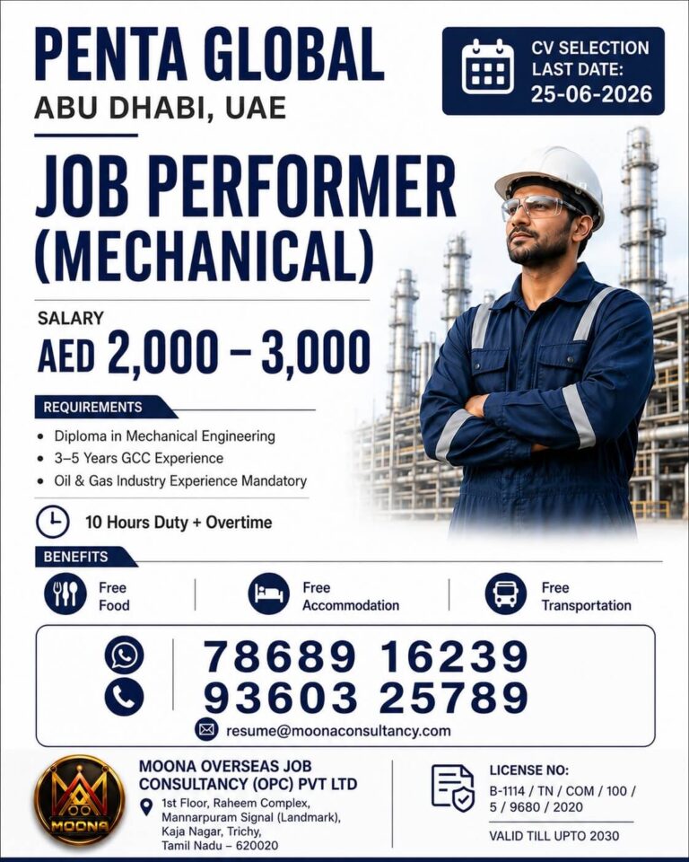 Penta Global Abu Dhabi UAE Recruitment 2026 – Job Performer (Mechanical) Vacancy