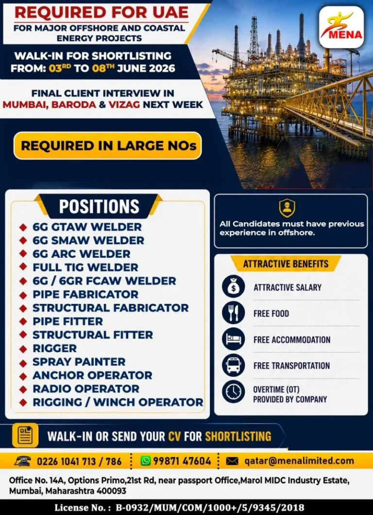 UAE Offshore & Coastal Energy Projects Recruitment 2026 