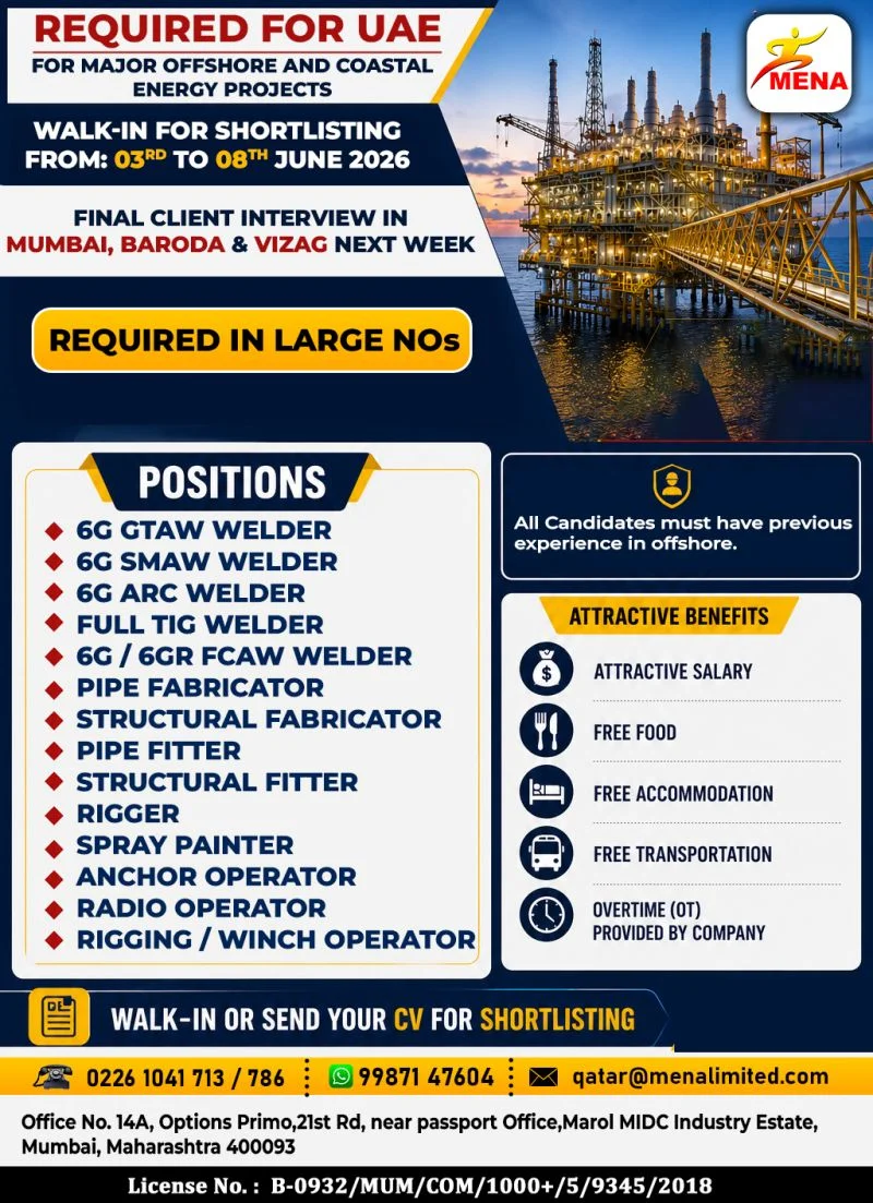 UAE Offshore & Coastal Energy Projects Recruitment 2026 